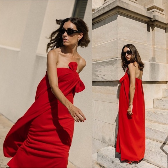 NWT Antonio Melani Elizabeth Damrich Radziwill Full Length Strapless Crepe Dress - Picture 2 of 12